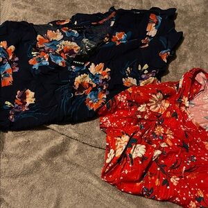 Torrid Navy and Red Floral Dresses